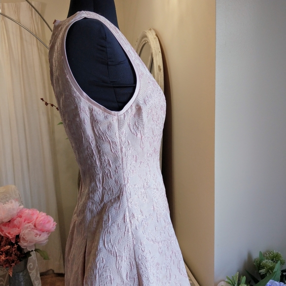 🍒NWT🍒 TED BAKER PINK METALLIC JACQUARD DR - Picture 4 of 11